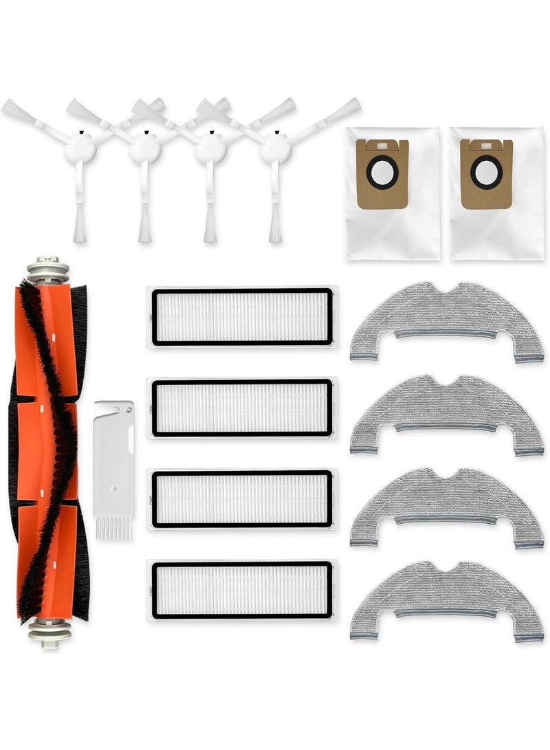 Accessories Compatible for Dreame D10 Plus RLS3D Spare Parts, 1 Main Brush 4 Side Brushes 4 HEPA Filters 4 Mop Pads 2 Dust Bags Replacement Parts - Image 1